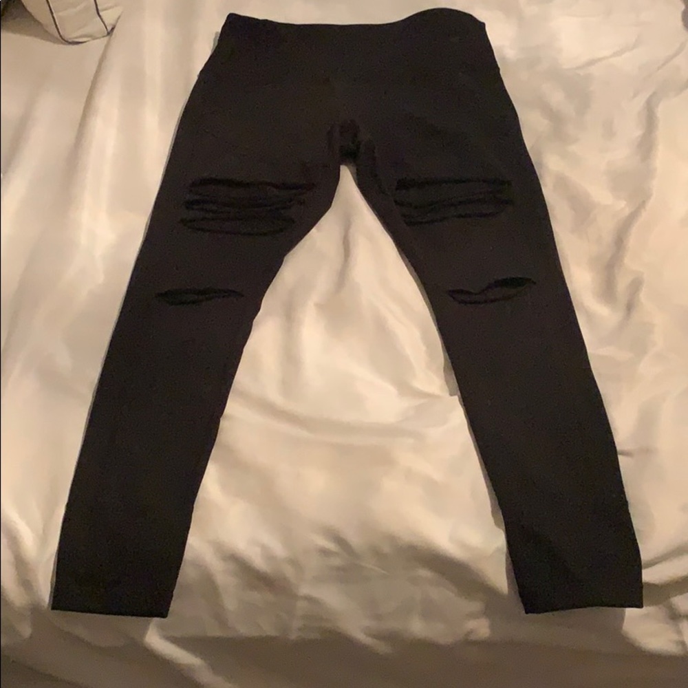 Zella distressed black leggings
